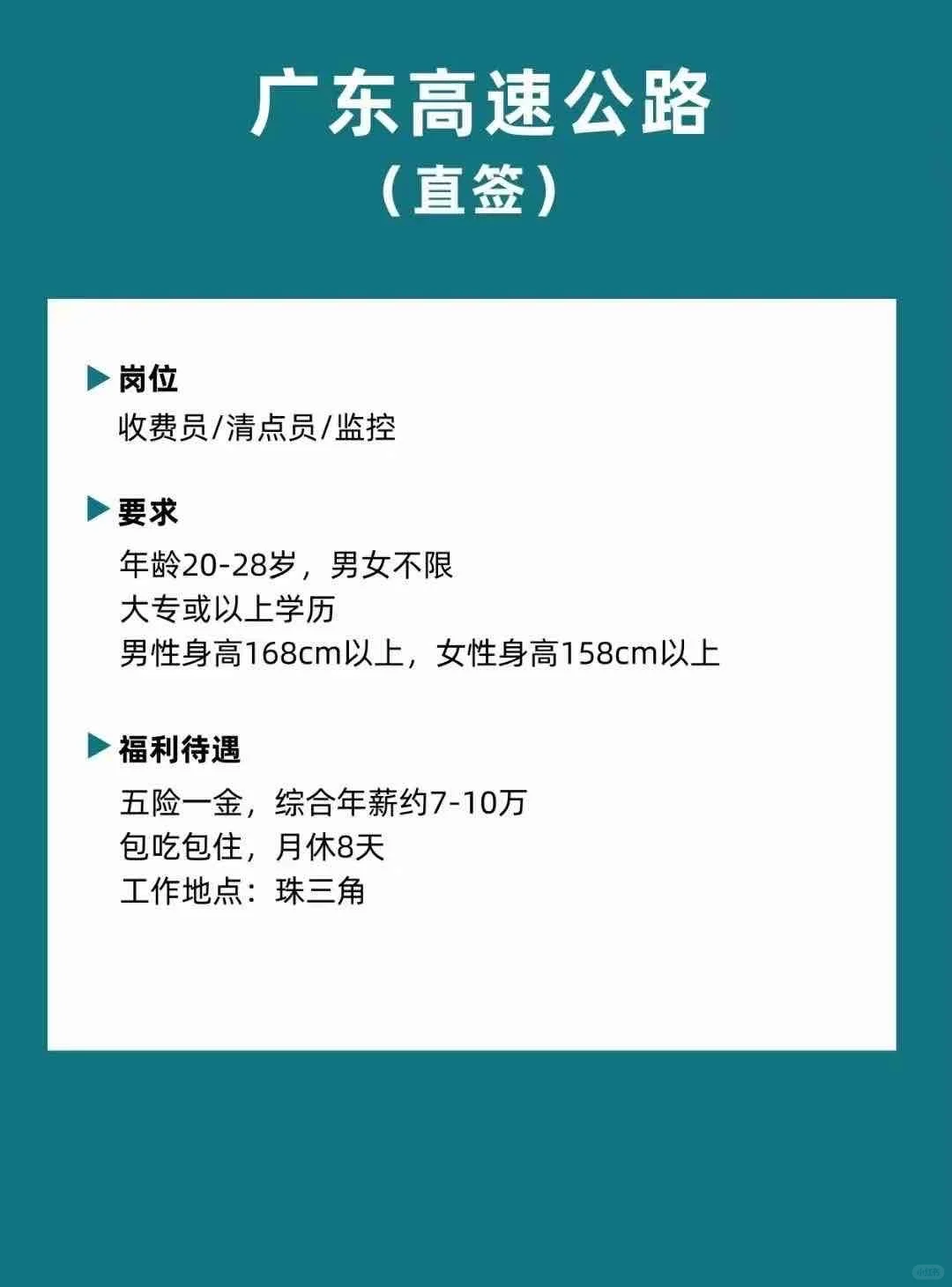 高速公路收费员岗位