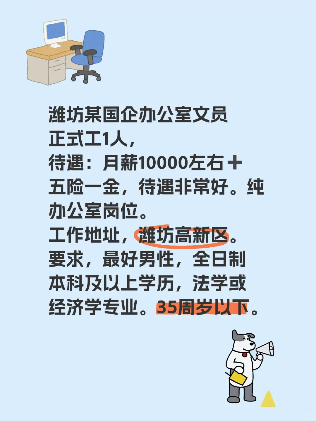 潍坊某国企招聘啦！！！