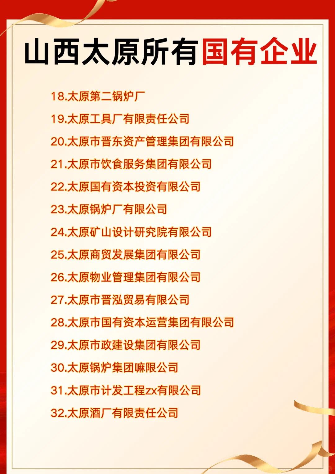 山西太原有哪些央国企！！