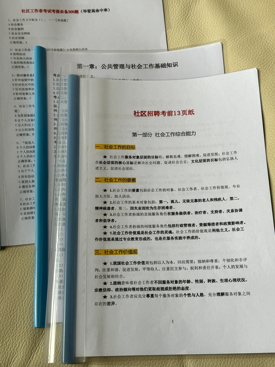 社区工作者必背考点资料，7天背完90+