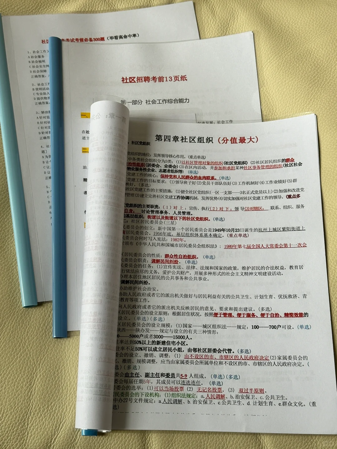 社区工作者必背考点资料，7天背完90+