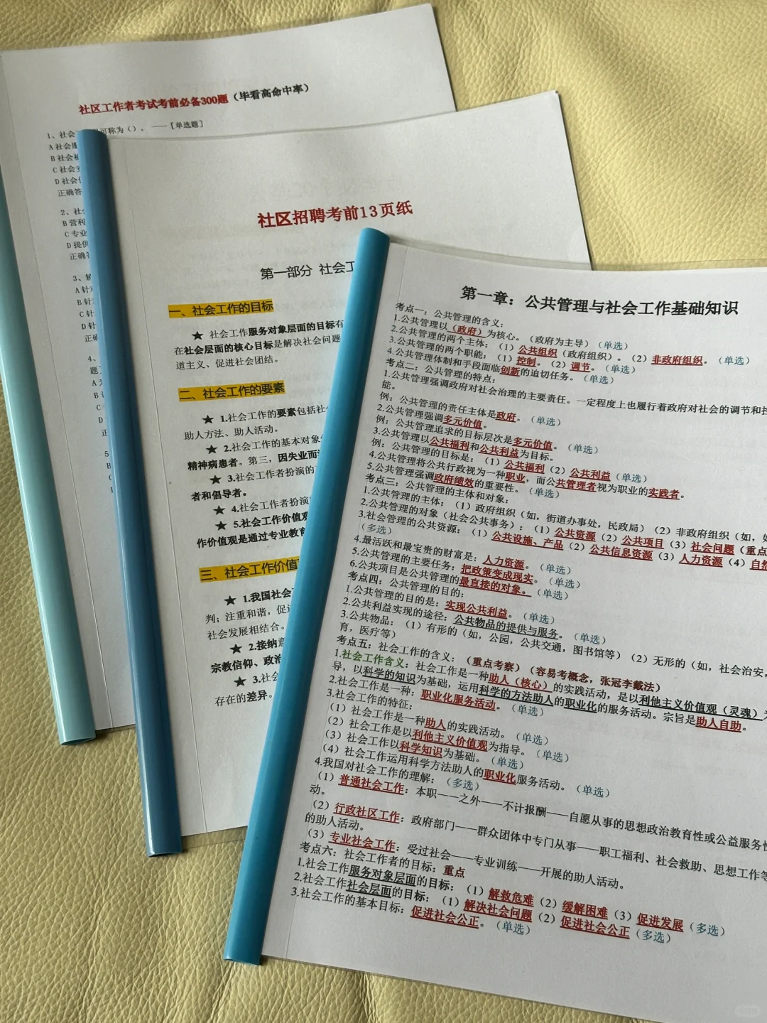 社区工作者必背考点资料，7天背完90+