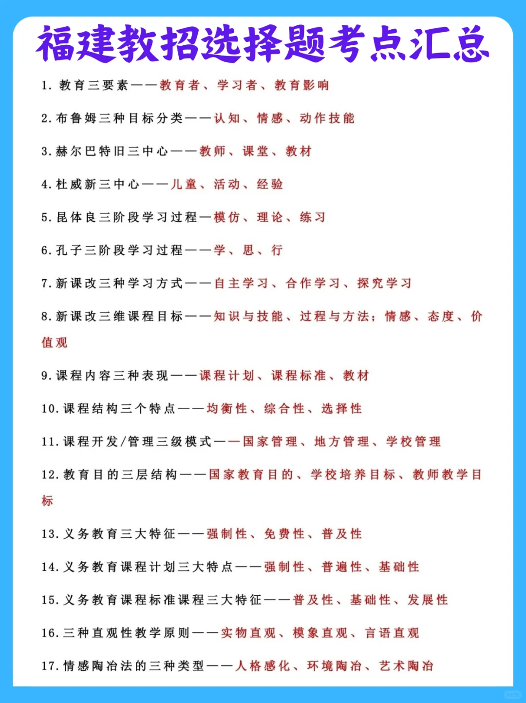 16-24年福建教招历年真题（带答案）赶紧刷