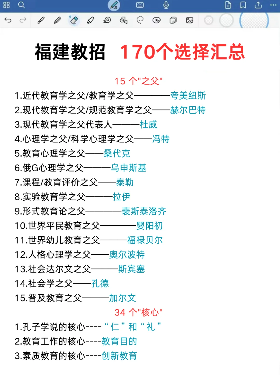 这周六福建教招时事预侧就这45题，年年仲