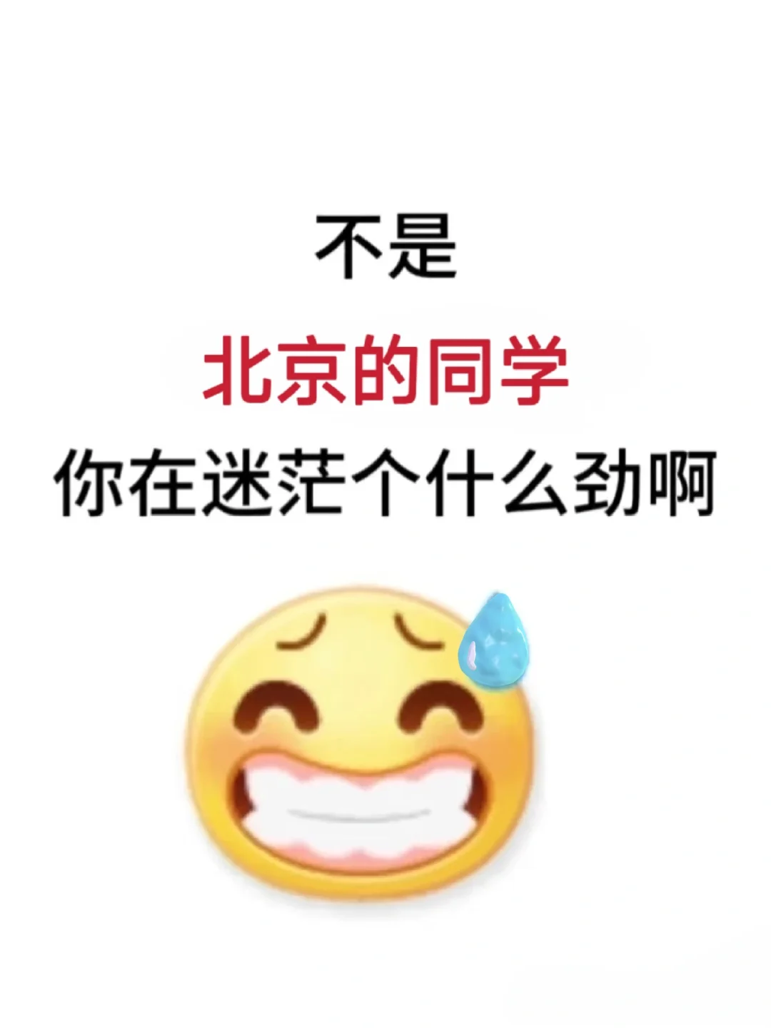 不是，北京的同学你在迷茫个什么劲啊啊啊