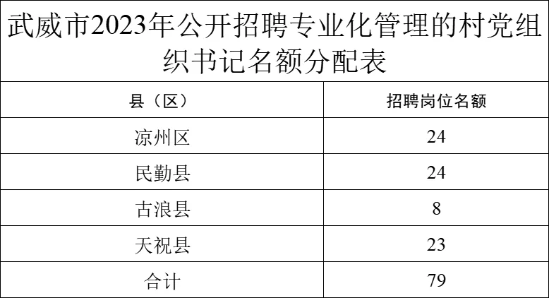 2023甘肃专职化村书记招录公告汇总