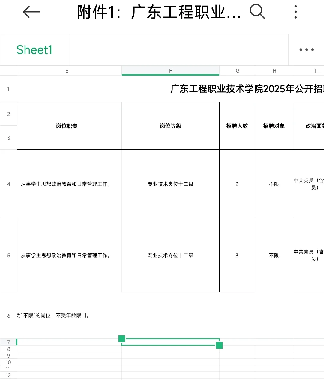 广东工程职业技术学院2025年编制辅导员公告