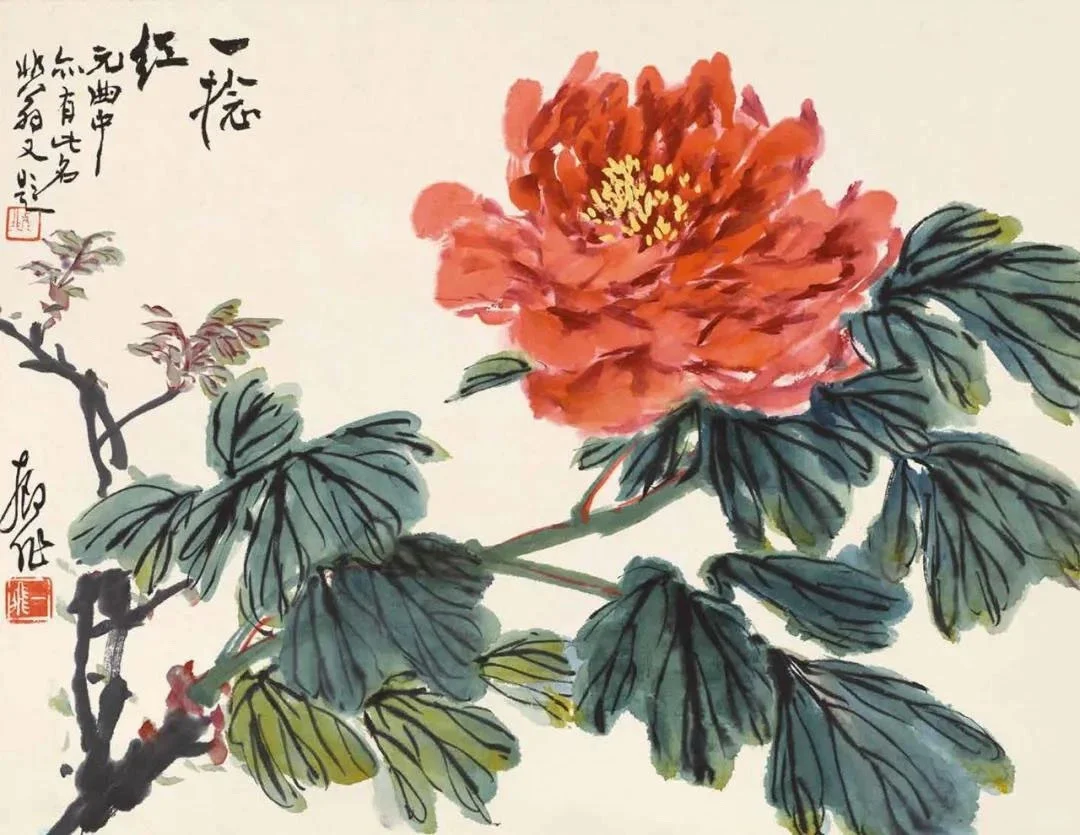 【陆抑非 花鸟动物画牡丹欣赏】