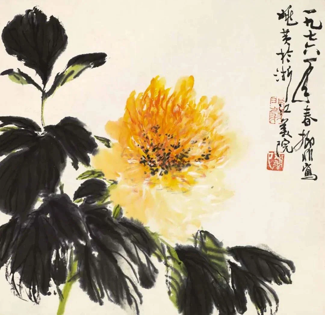 【陆抑非 花鸟动物画牡丹欣赏】
