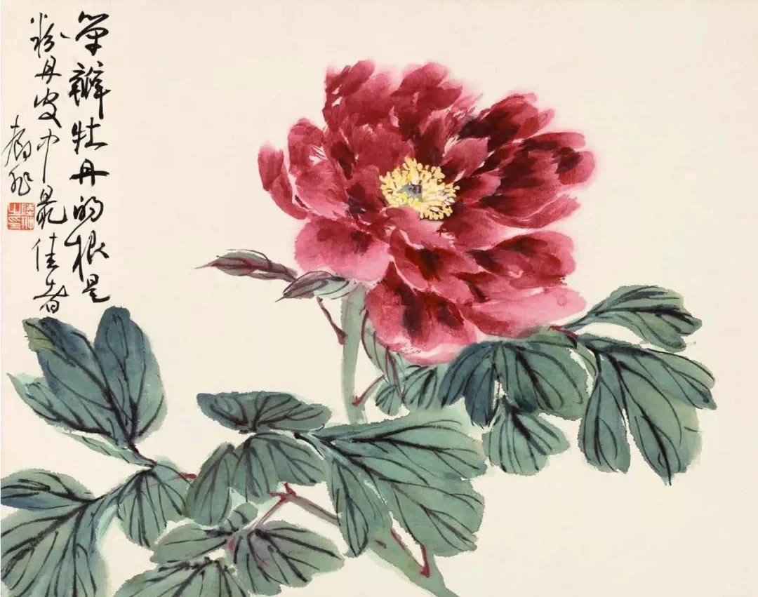 【陆抑非 花鸟动物画牡丹欣赏】
