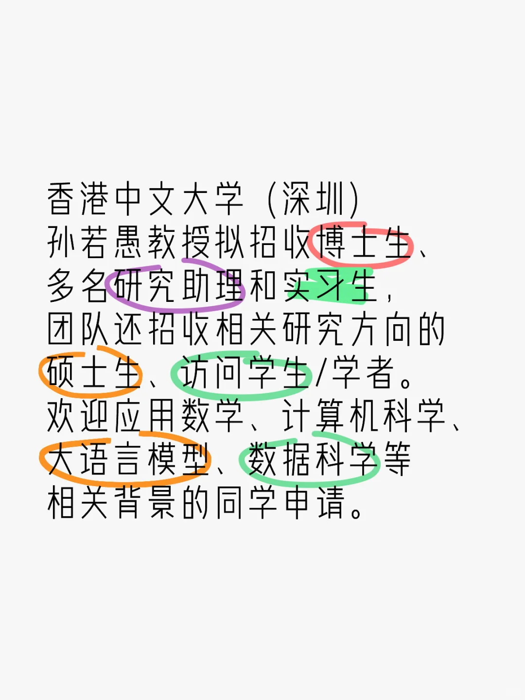 港中深 2025 PhD、Mphil、RA 招生 | 长期有效