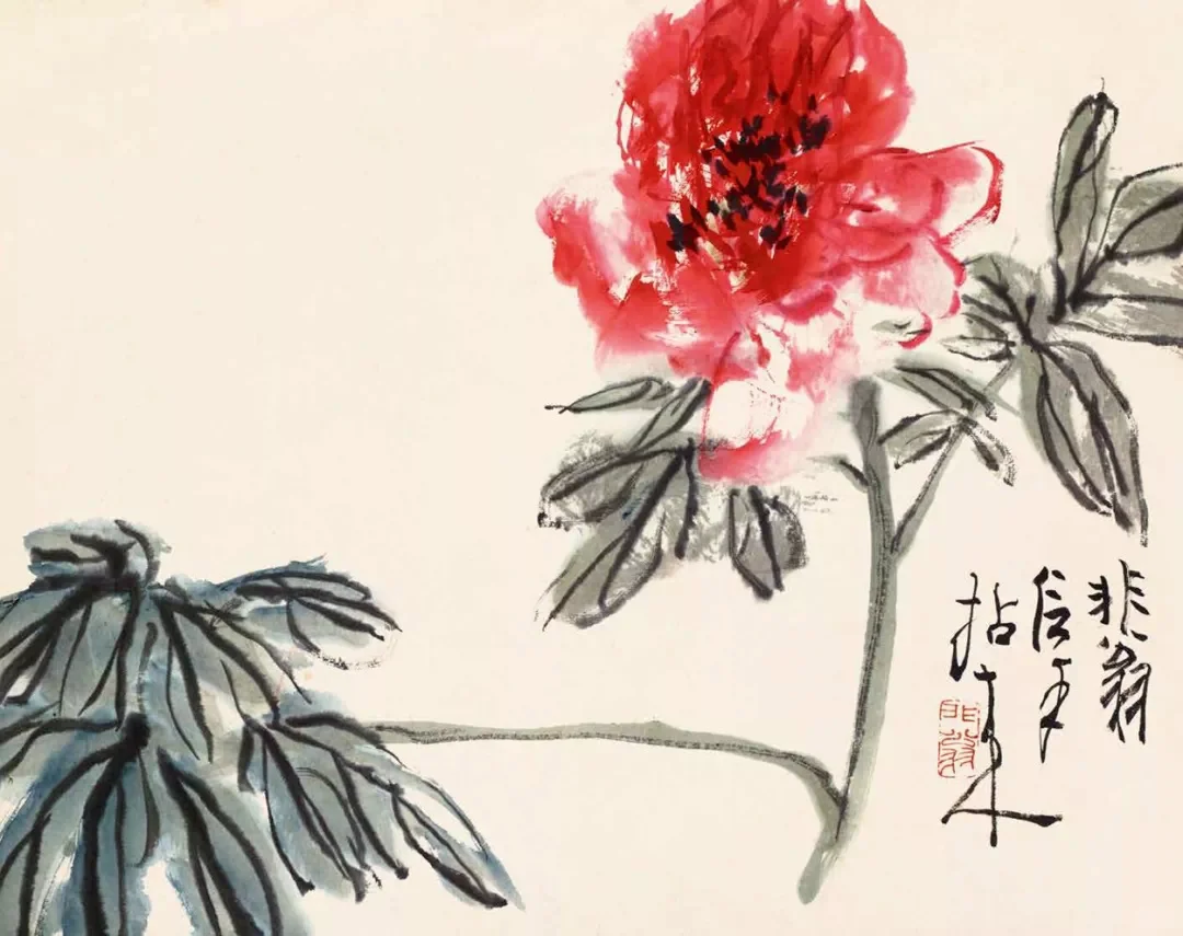 【陆抑非 花鸟动物画牡丹欣赏】
