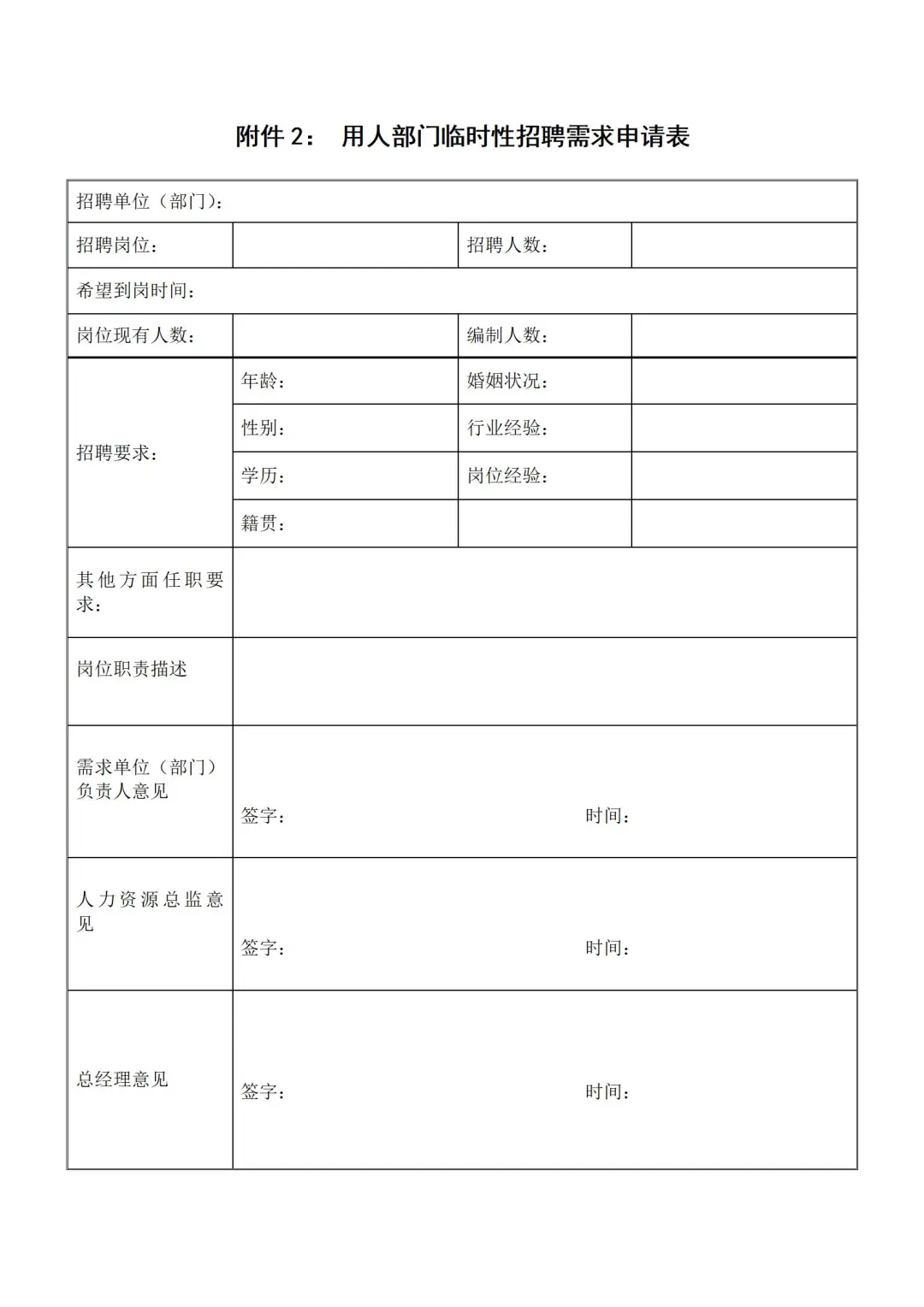 公司企业招聘管理台帐资料一套