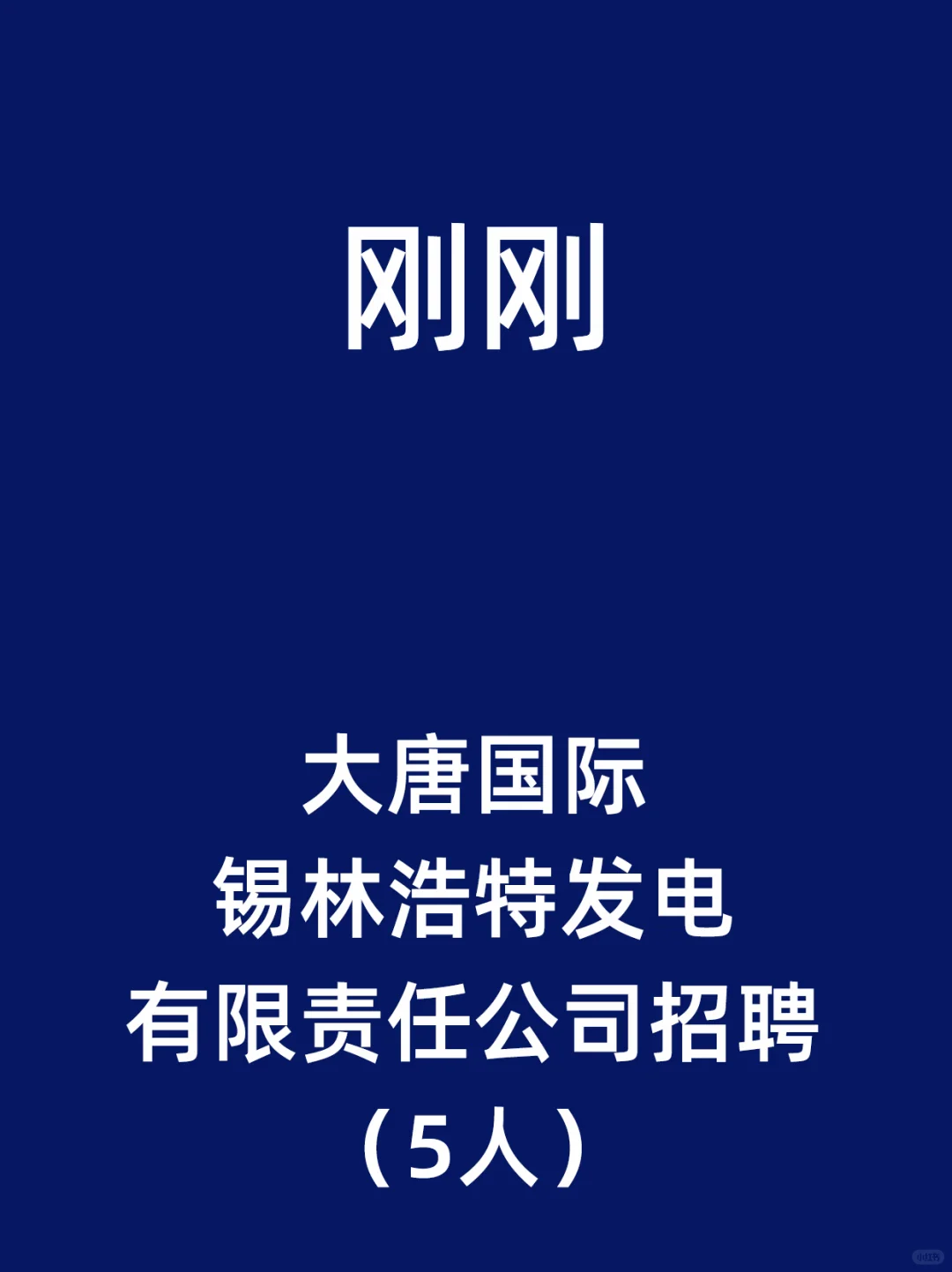 大唐国际锡林浩特发电有限责任公司招聘