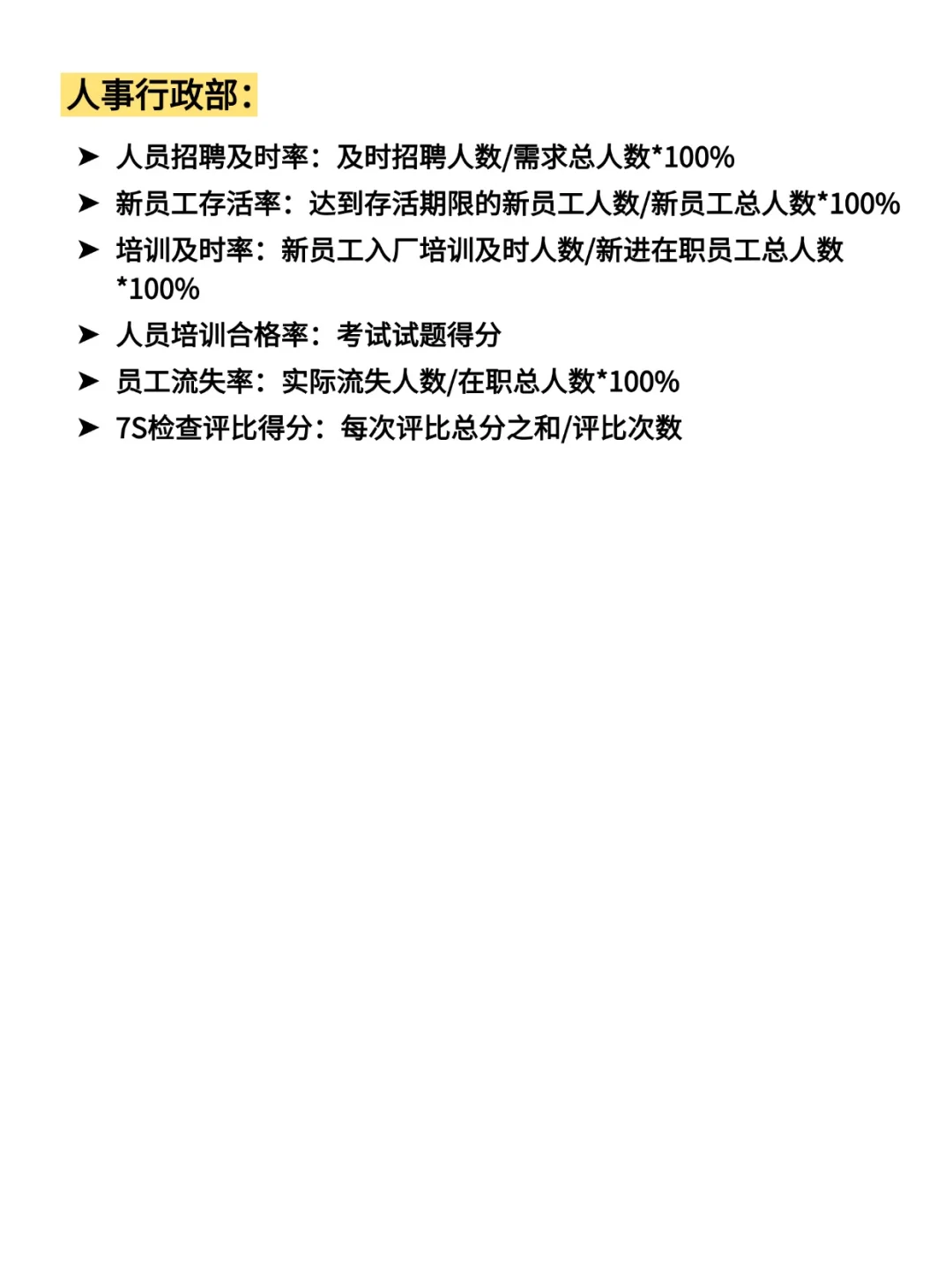 终于有人把各部门质量指标说清楚了❗
