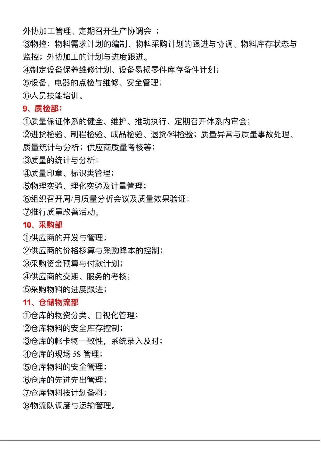 企业组织架构及各部门职责