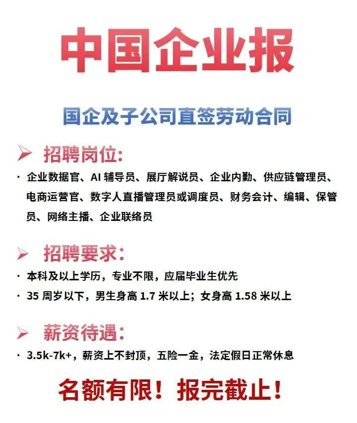中国企业报招聘啦