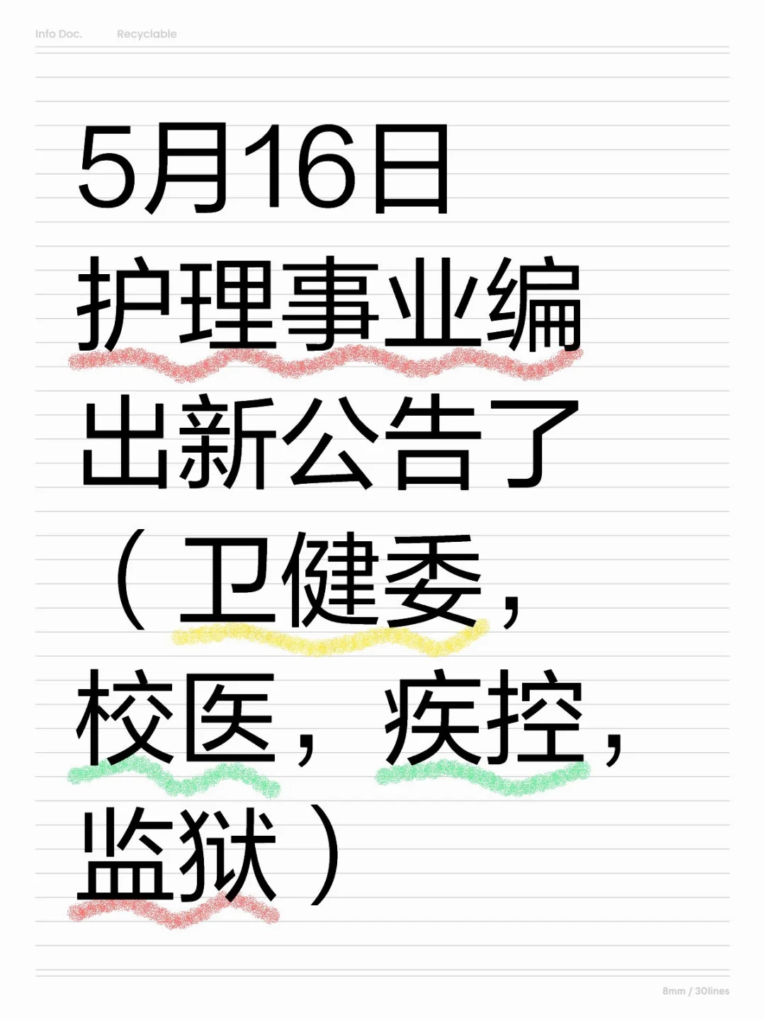 5月16日护理事业编出新公告了（卫健委，校