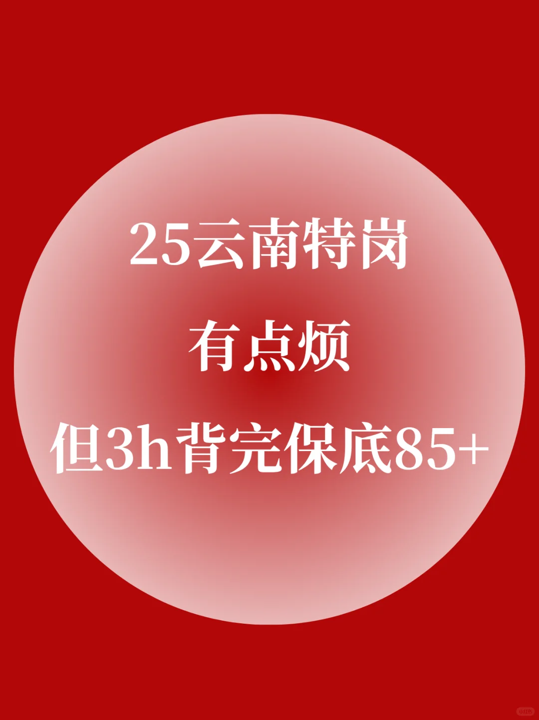 25云南特岗语文急救！3h背完85+