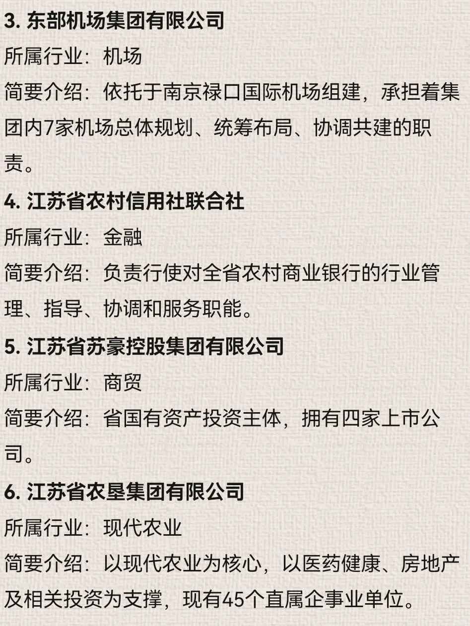 应届生一定要知道的国企—江苏篇