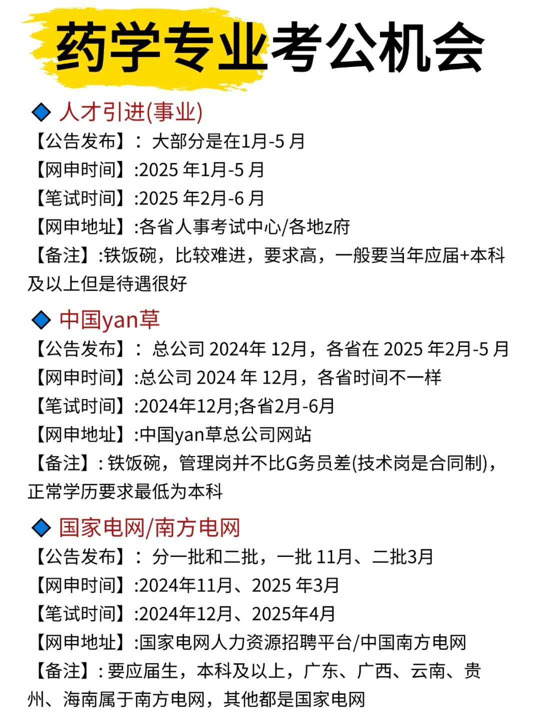 药学生考公，请牢牢抓住这15次进体制的机会