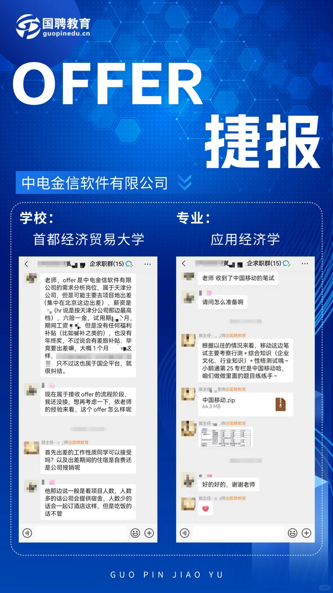 国聘教育|学员近期offer展现