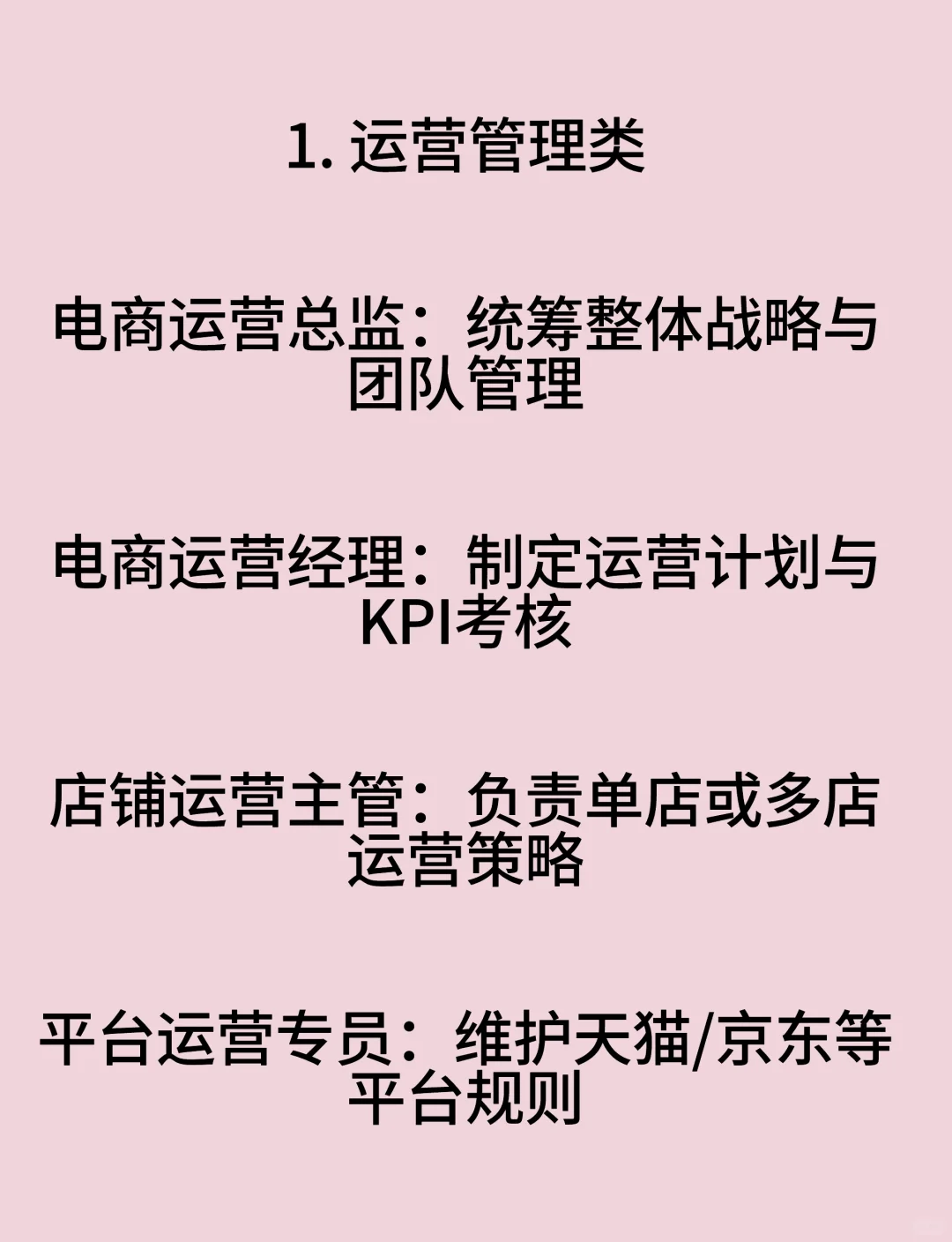 电商运营的核心岗位有哪些？