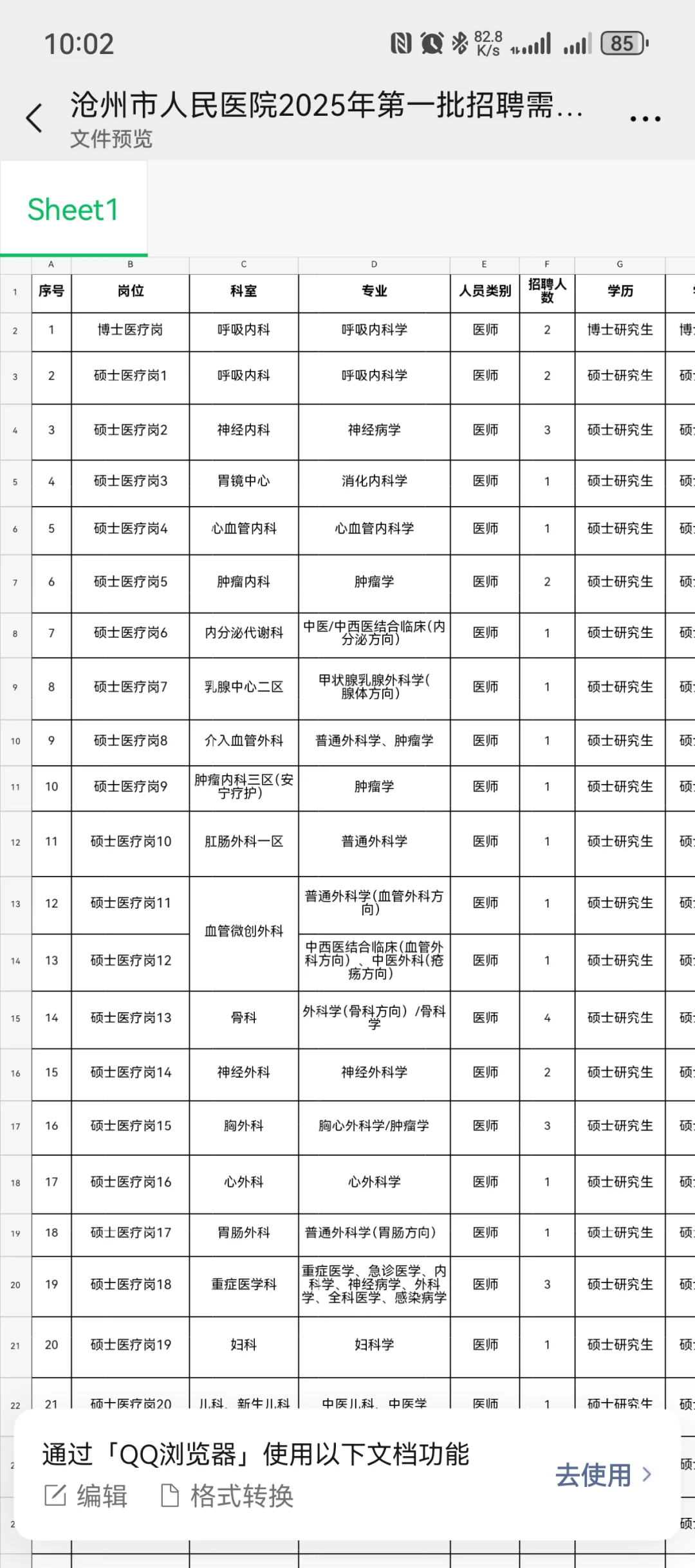 沧州市人民医院2025年度第一批招聘公告