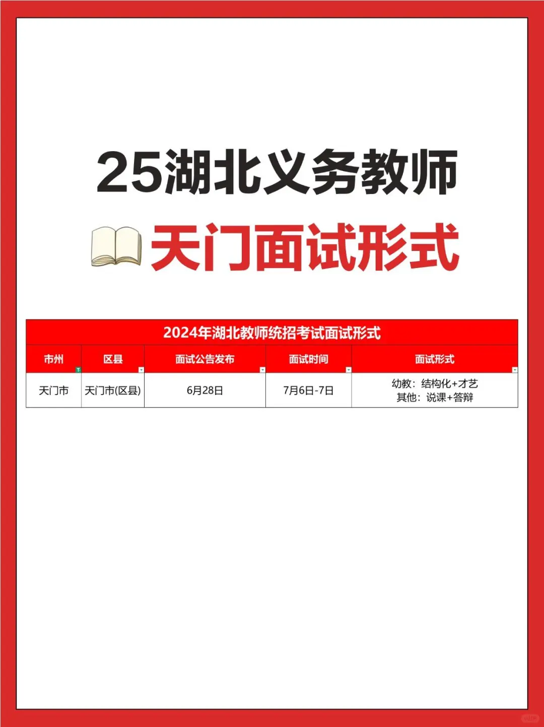 2025年湖北教师统招面试形式