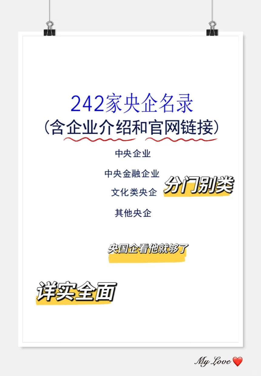 央国企招聘信息汇总+招聘条件+备考资料全攻