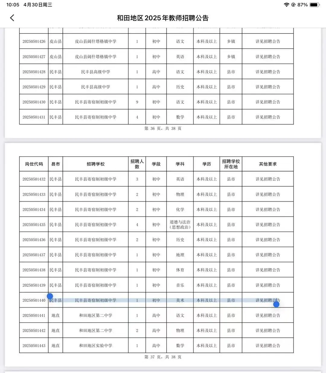 新疆和田地区招聘美术教师若干名