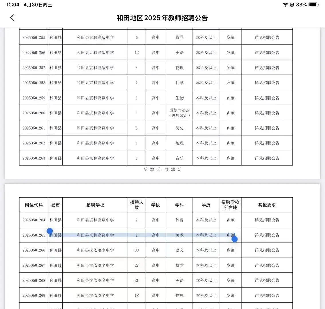 新疆和田地区招聘美术教师若干名