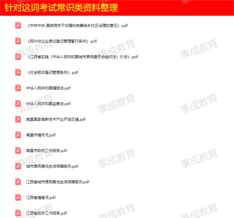 2025南昌高新区社区工作者笔试资料
