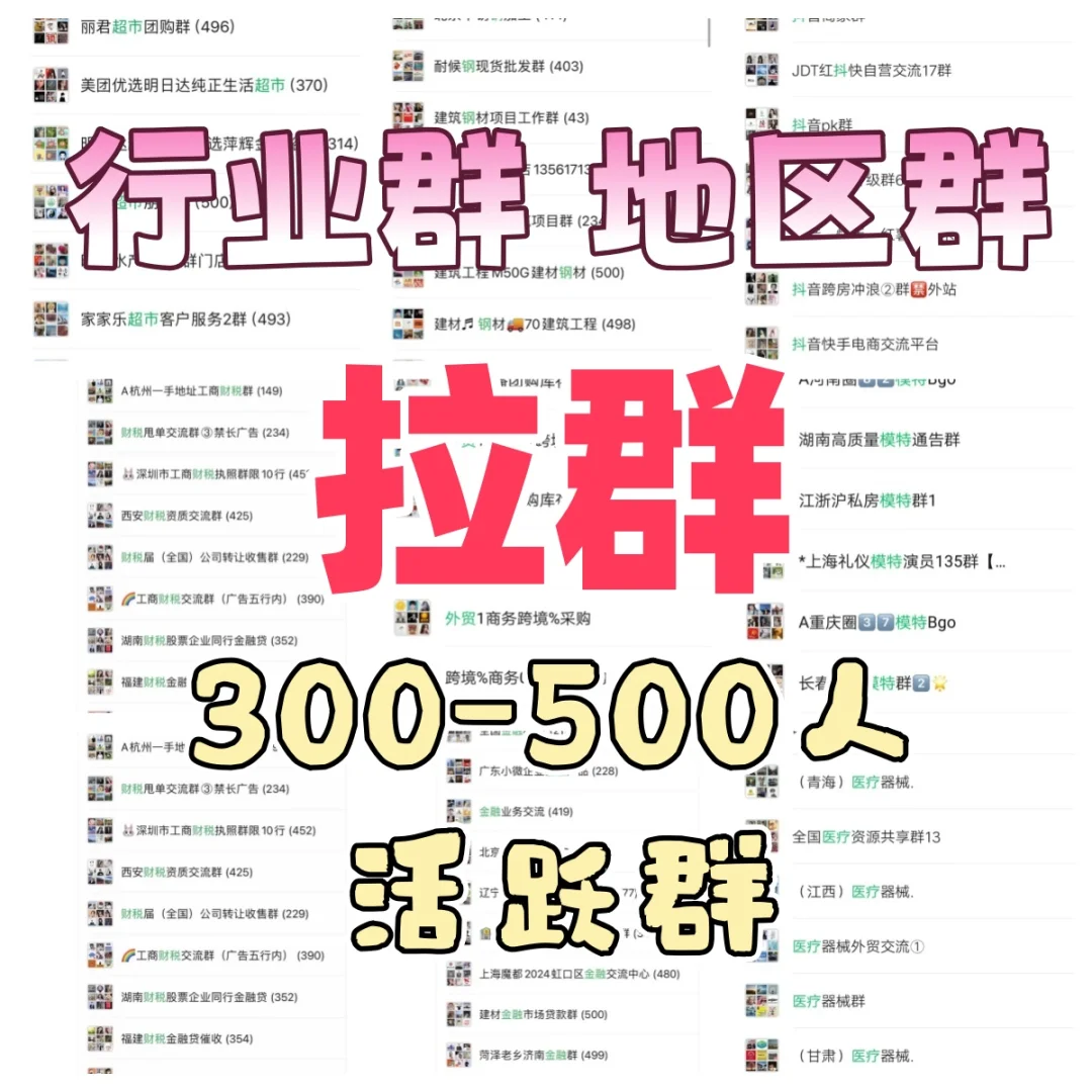本地群 行业群 地区群
