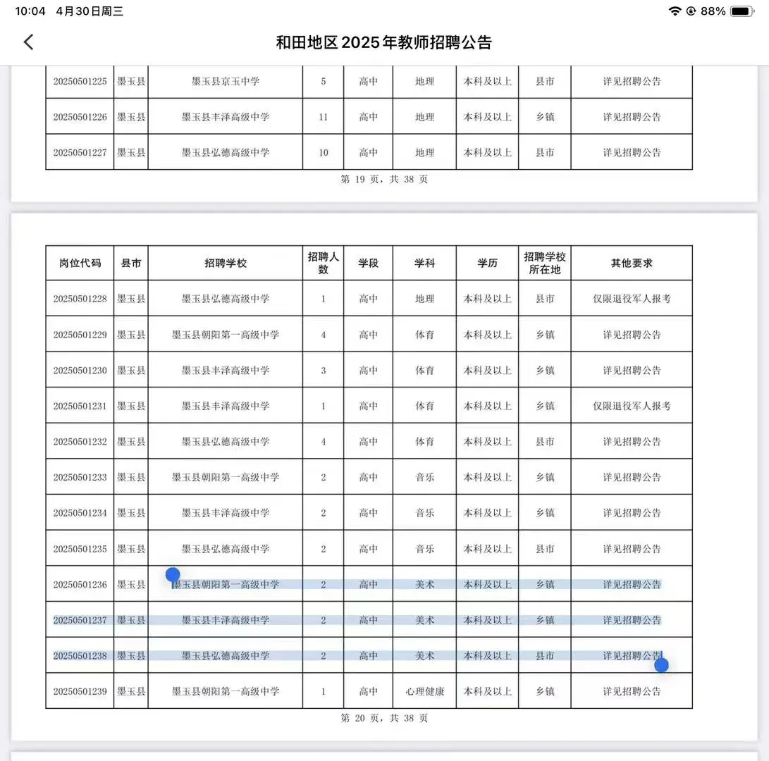 新疆和田地区招聘美术教师若干名