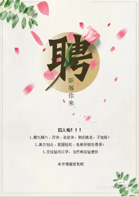 公司招聘啦！