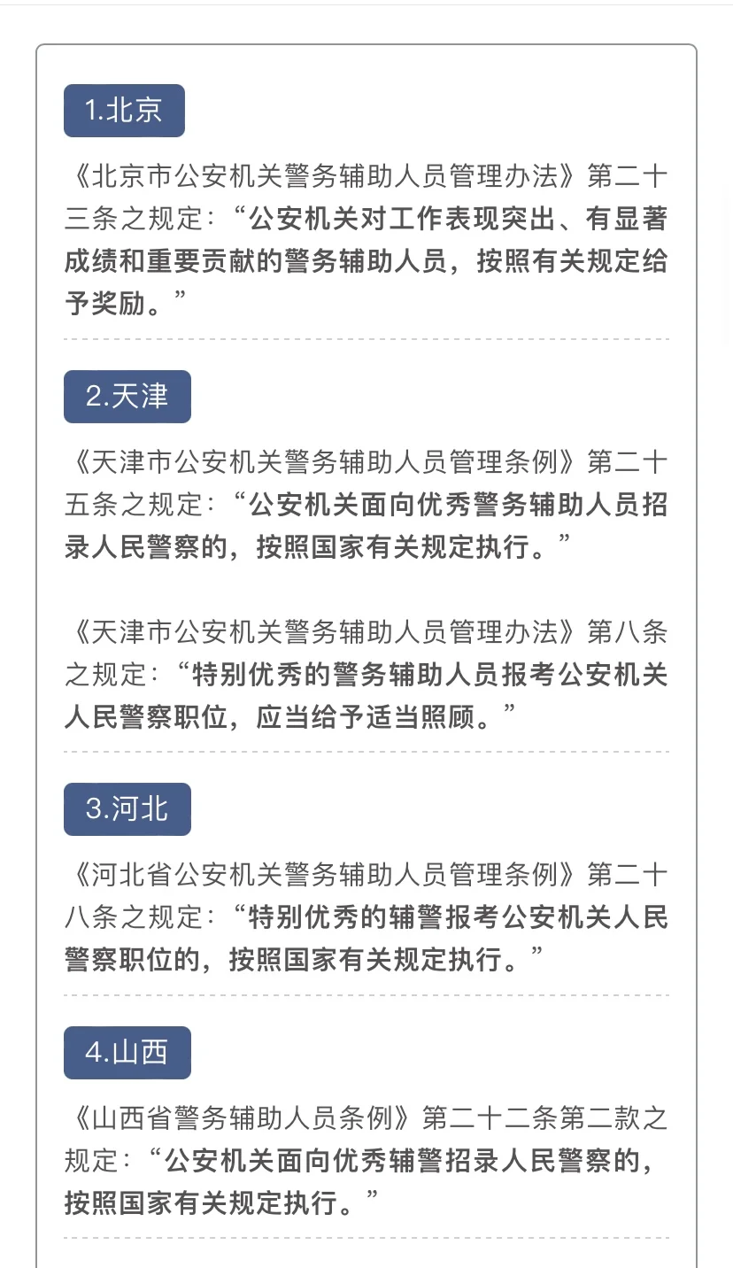 31省份辅警转警察政策来喽