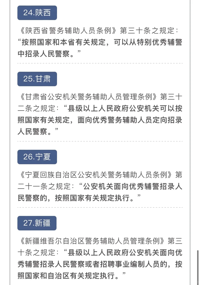 31省份辅警转警察政策来喽