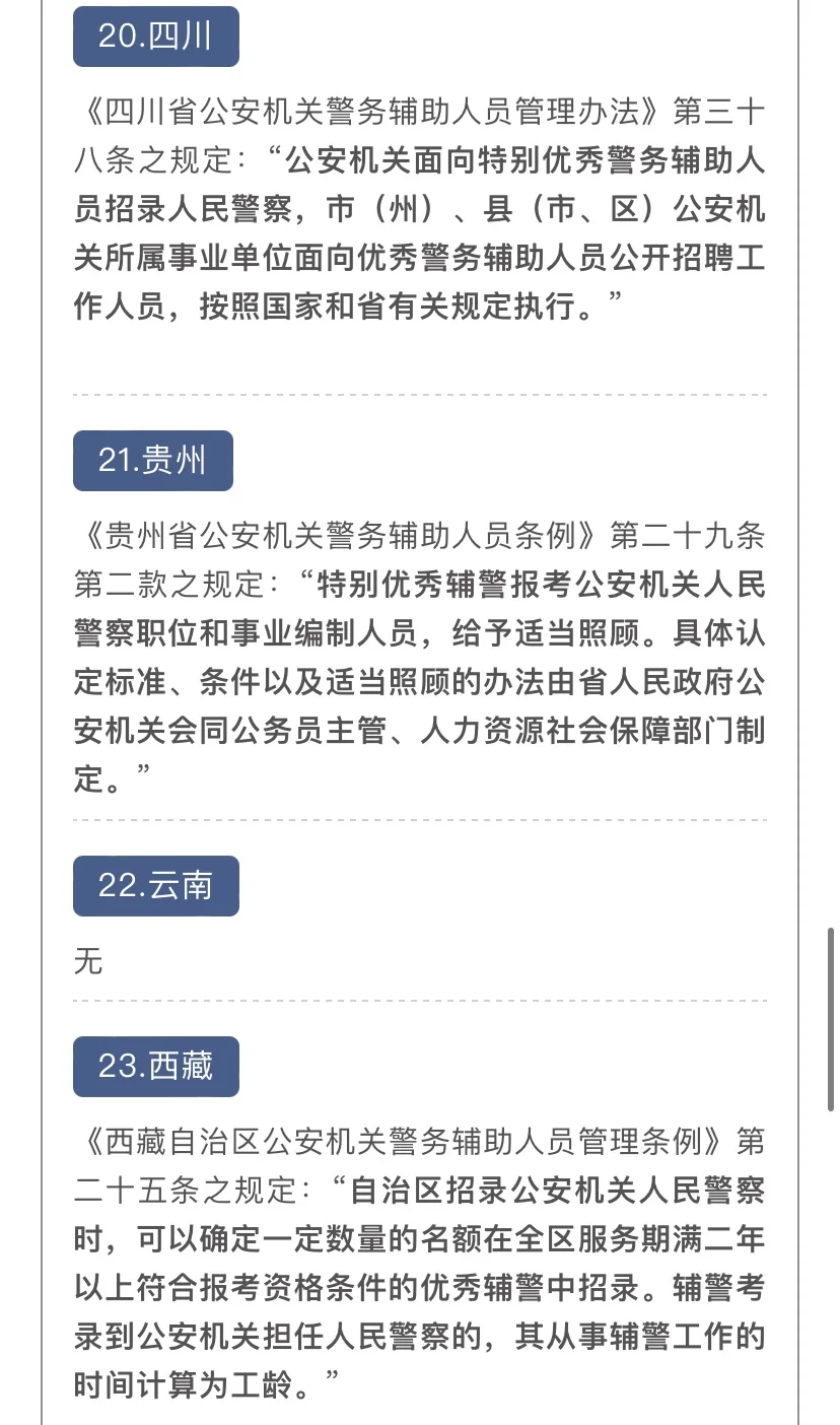 31省份辅警转警察政策来喽