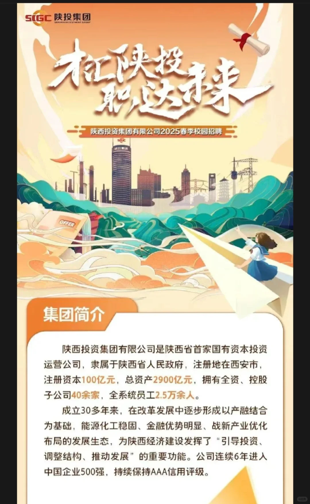 【校招】陕西投资集团2025春季招聘