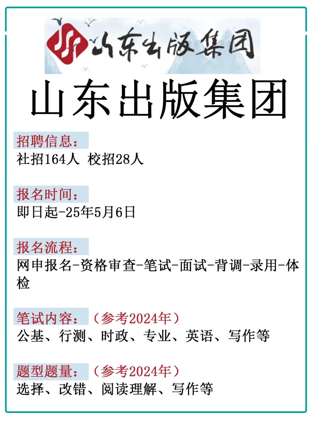 山东出版集团考什么？