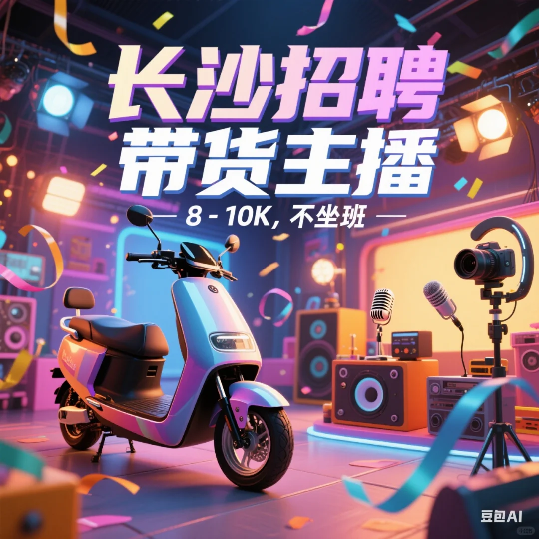 长沙招聘带货主播(8—10K不坐班)