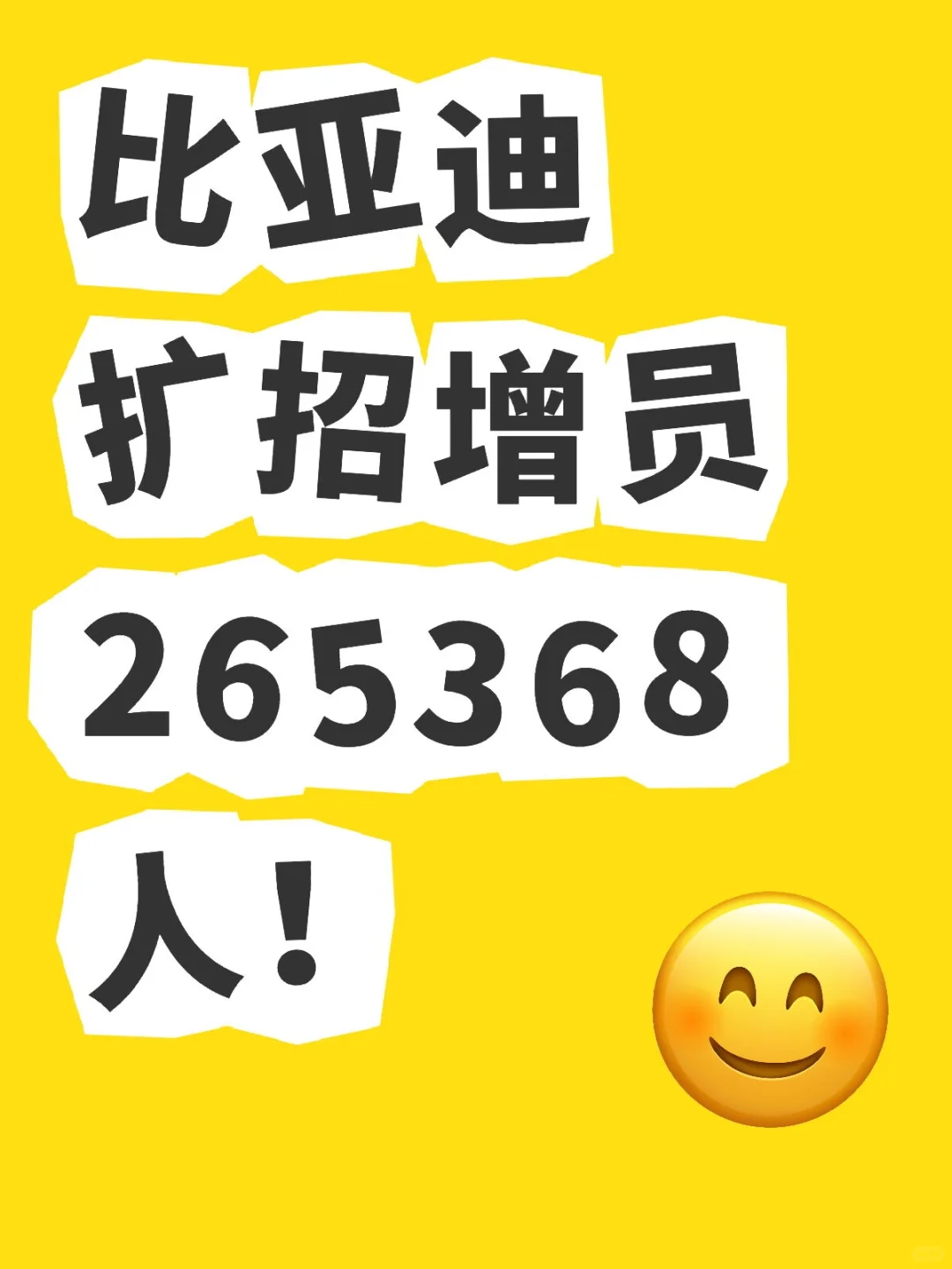 比亚迪扩招增员265368人!