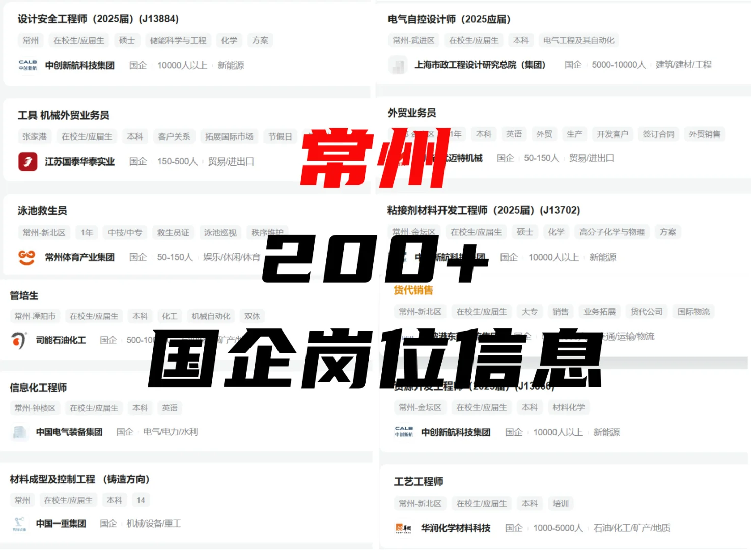 5月常州国企岗位你都投了吗？