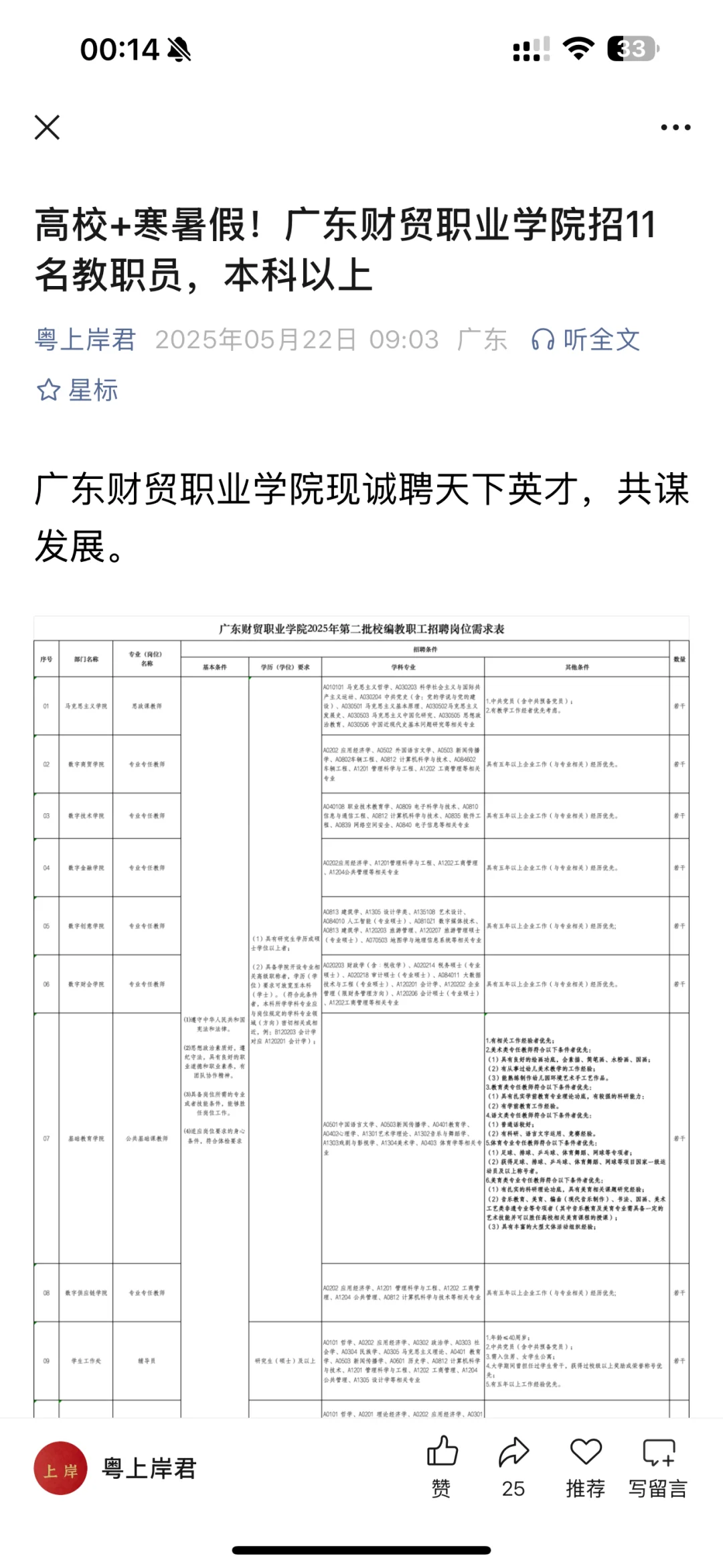 新思路，本科毕业去广东大专，寒暑假很香！