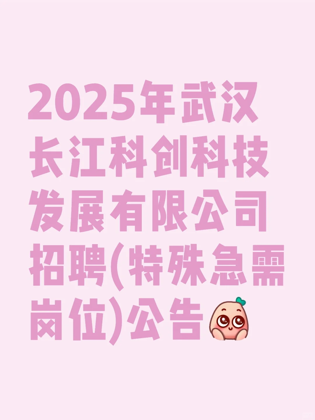 2025年武汉长江科创科技发展有限公司招聘