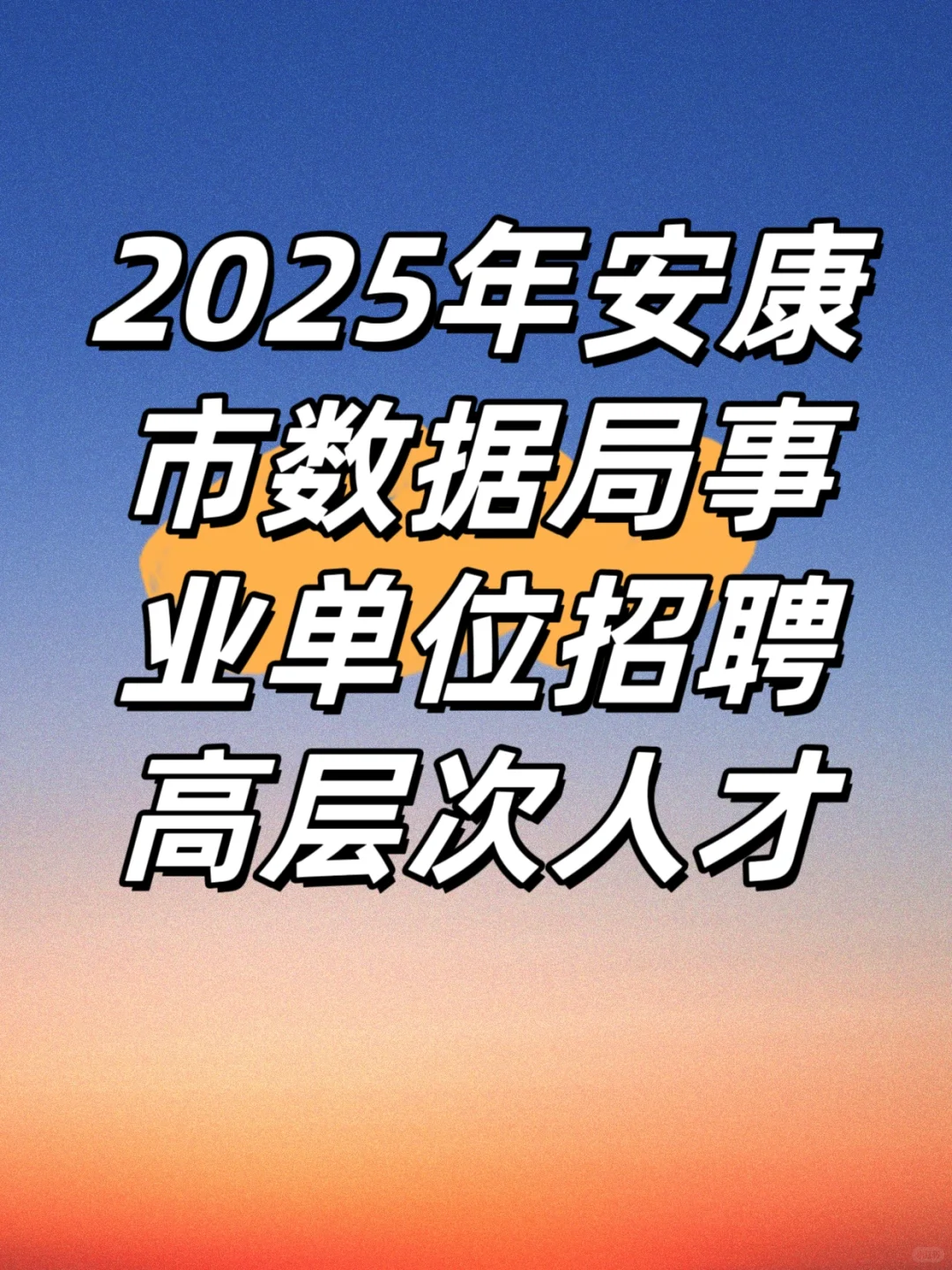 2025年安康市数据局事业单位招聘高层次人才