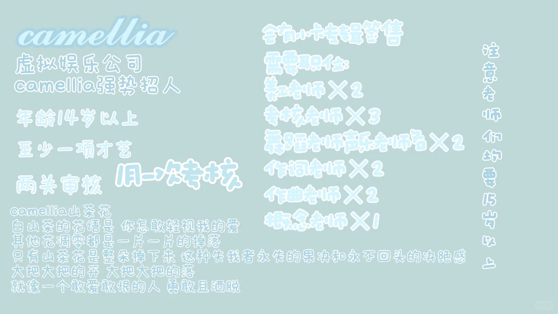 camellia虚拟娱乐公司招人ing…