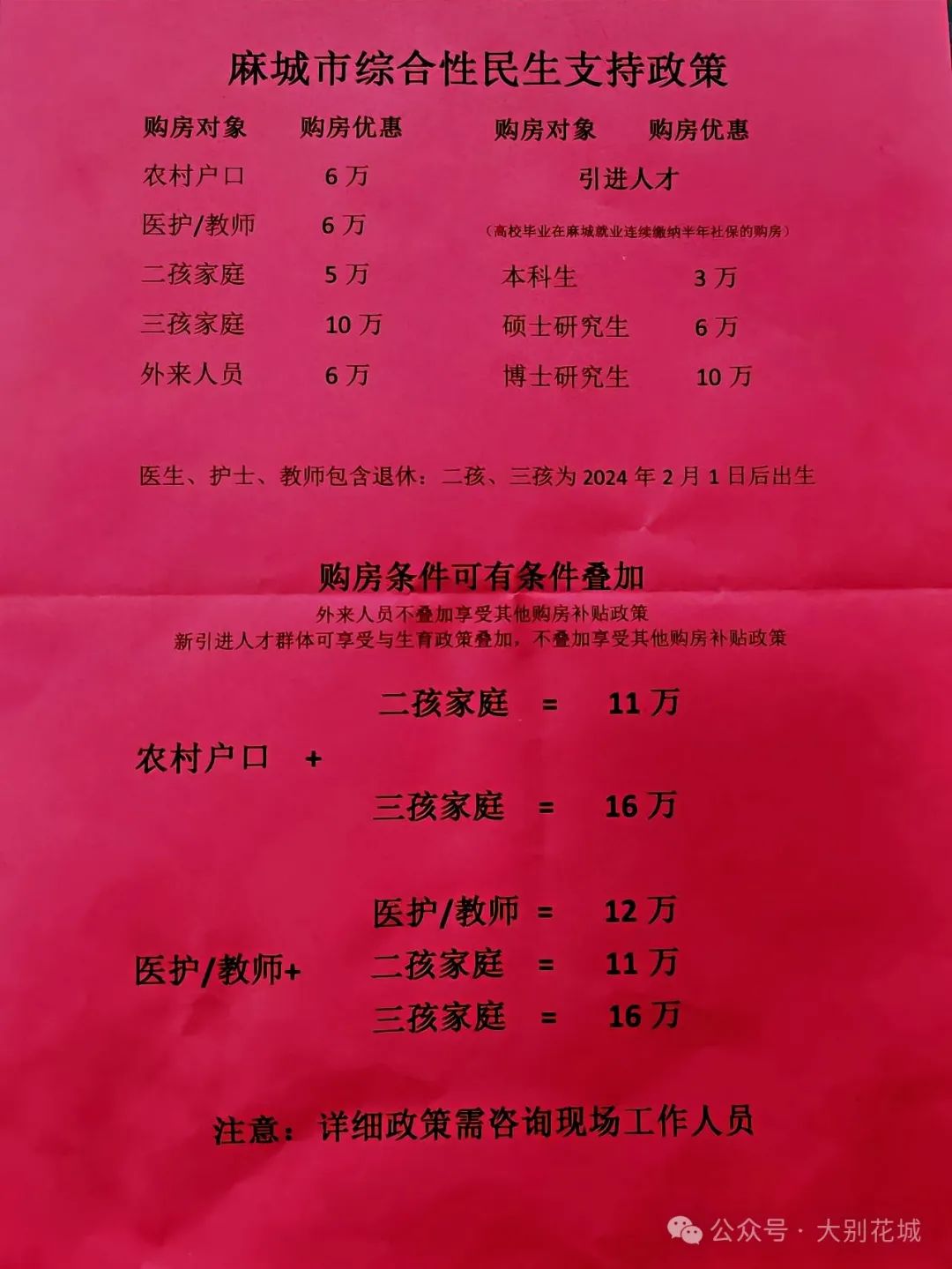 麻城购房补贴政策来了!3胎最高补16万