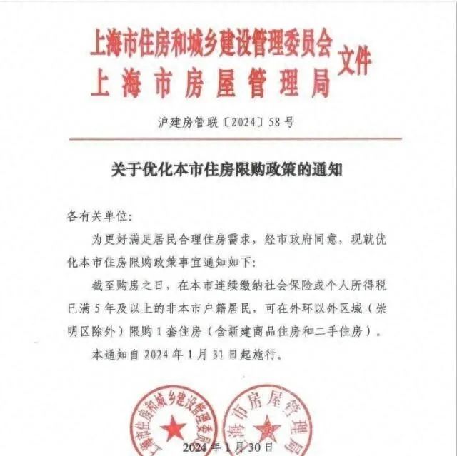 上海取消非户籍单身购房限制 外环外可购1套房